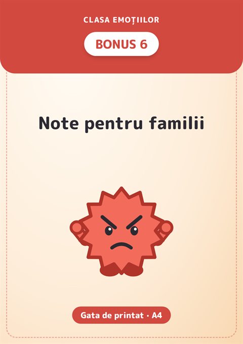 Bonus 6: Note pentru familii