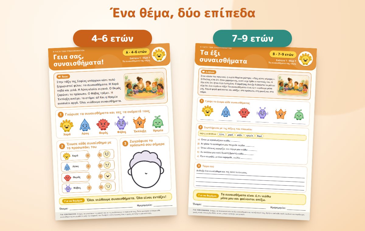 Κάθε θέμα σε δύο επίπεδα
