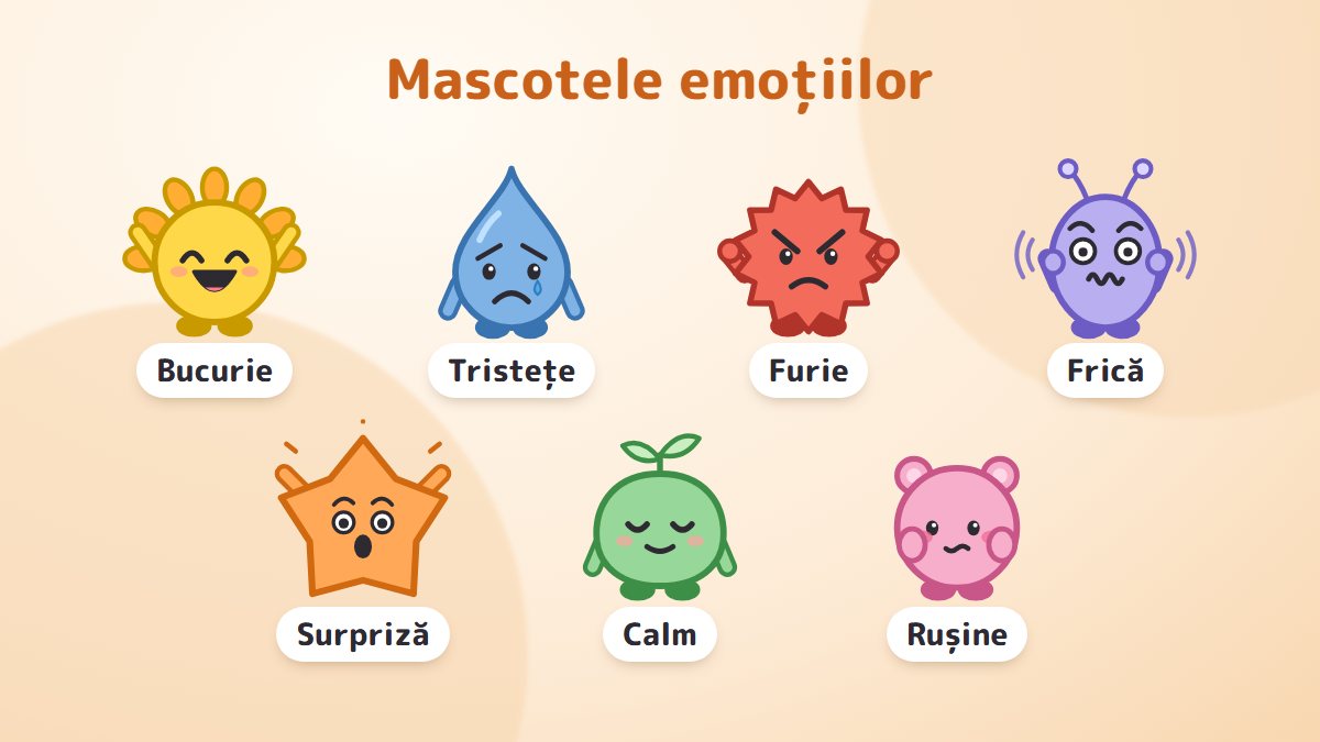 Șapte mascote însoțesc fiecare fișă
